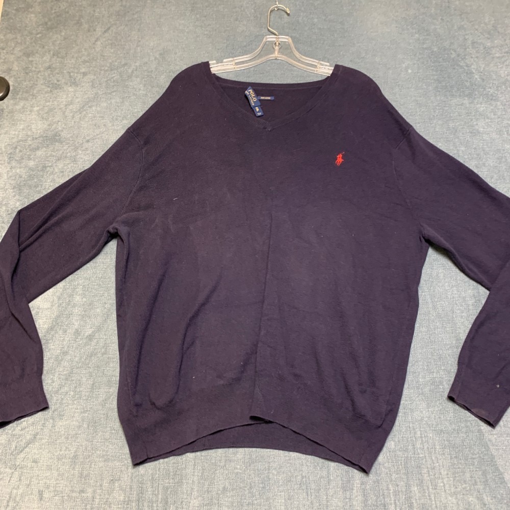Polo Ralph Lauren Sweater Women 2XL Navy Blue Pima Cotton Tight Knit Winter Warm